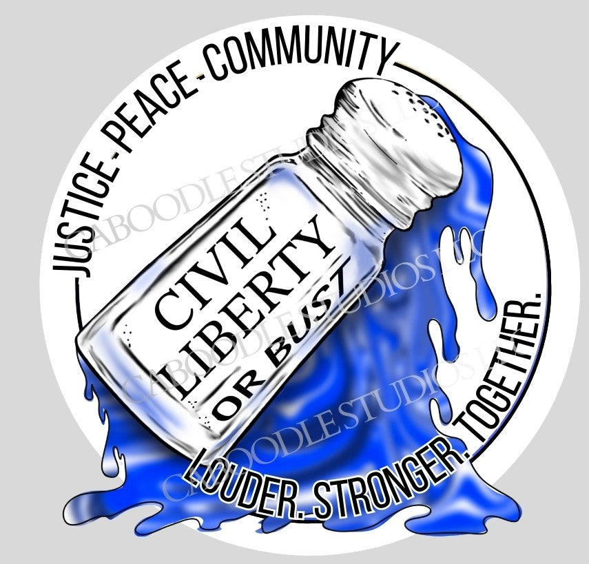 CIVIL LIBERTY OR BUST STICKER CIRCLE ANTI-ICE