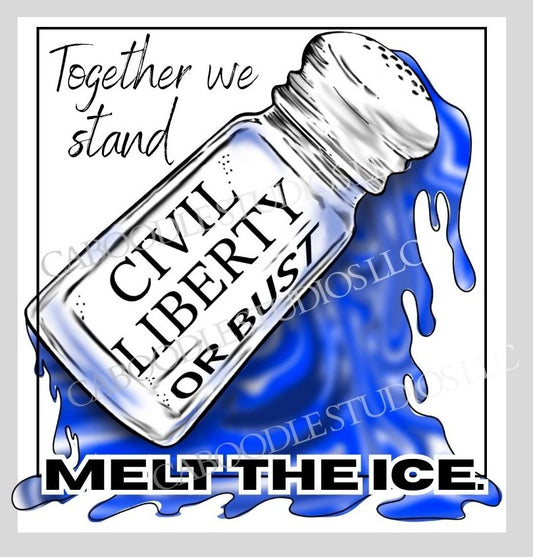CIVIL LIBERTY OR BUST STICKER SQUARE ANTI-ICE